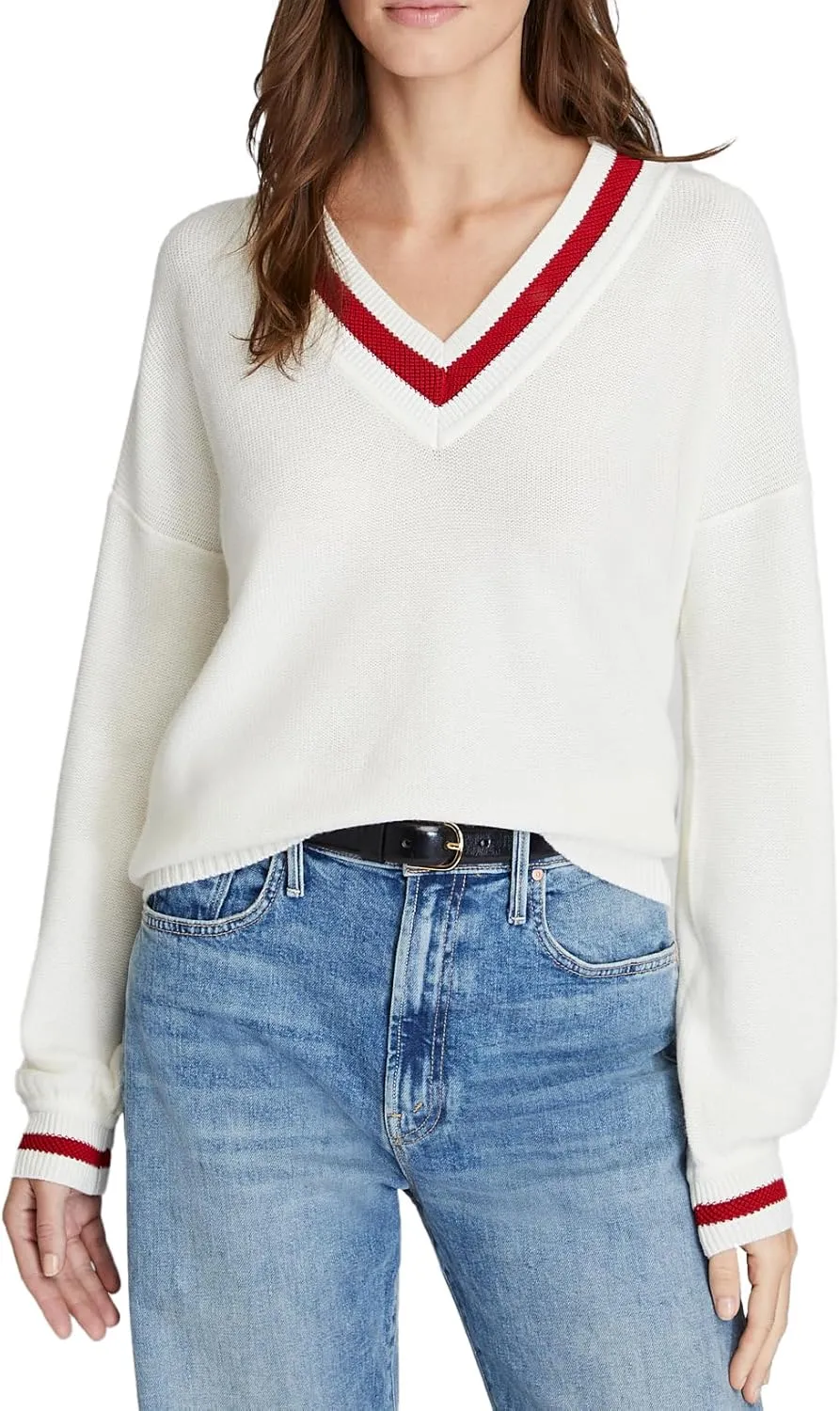Club Monaco Women's Oversized V Neck Sweater
