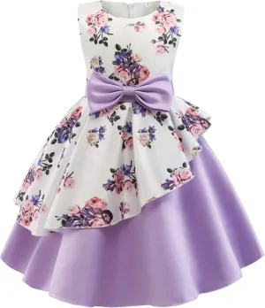 CMMCHAAH 2-9 Years Flower Girls Dresses Toddler Floral Print Dress