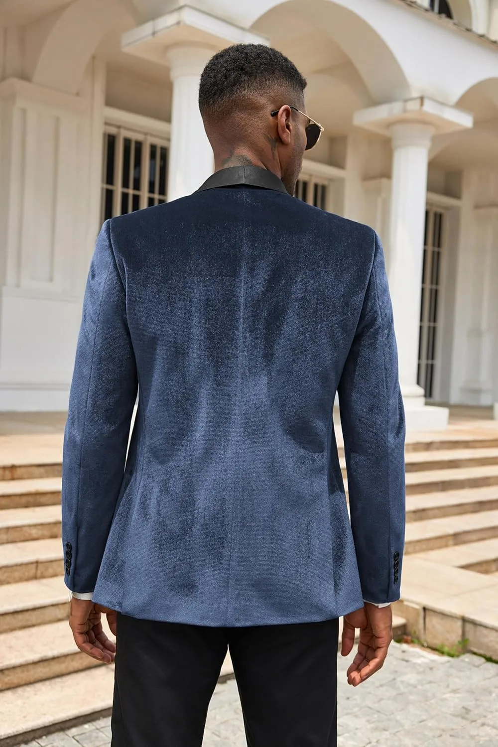 COOFANDY Men's Velvet Tuxedo One Button Jacket Dinner Prom Wedding Blazer Jacket