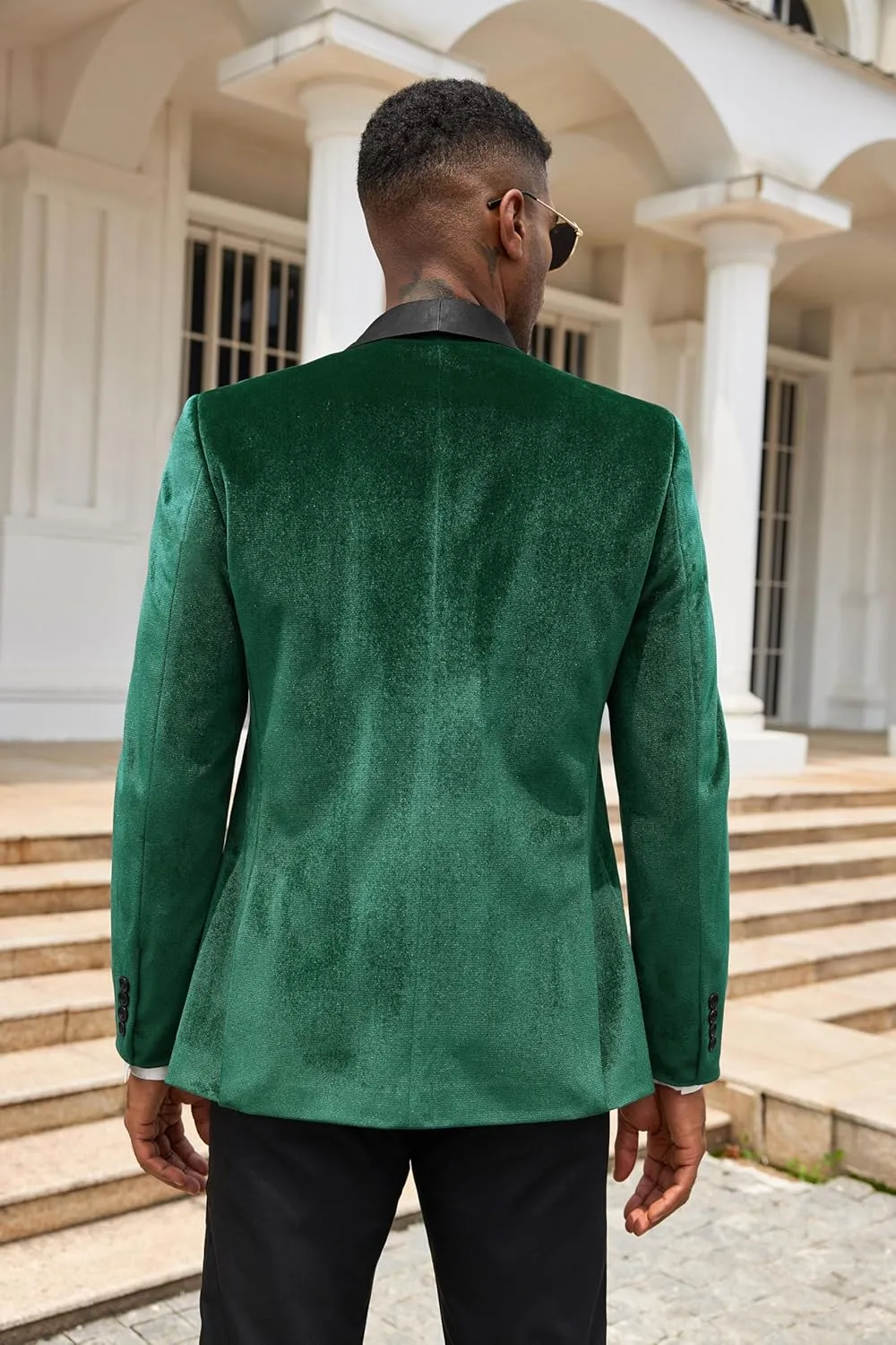 COOFANDY Men's Velvet Tuxedo One Button Jacket Dinner Prom Wedding Blazer Jacket
