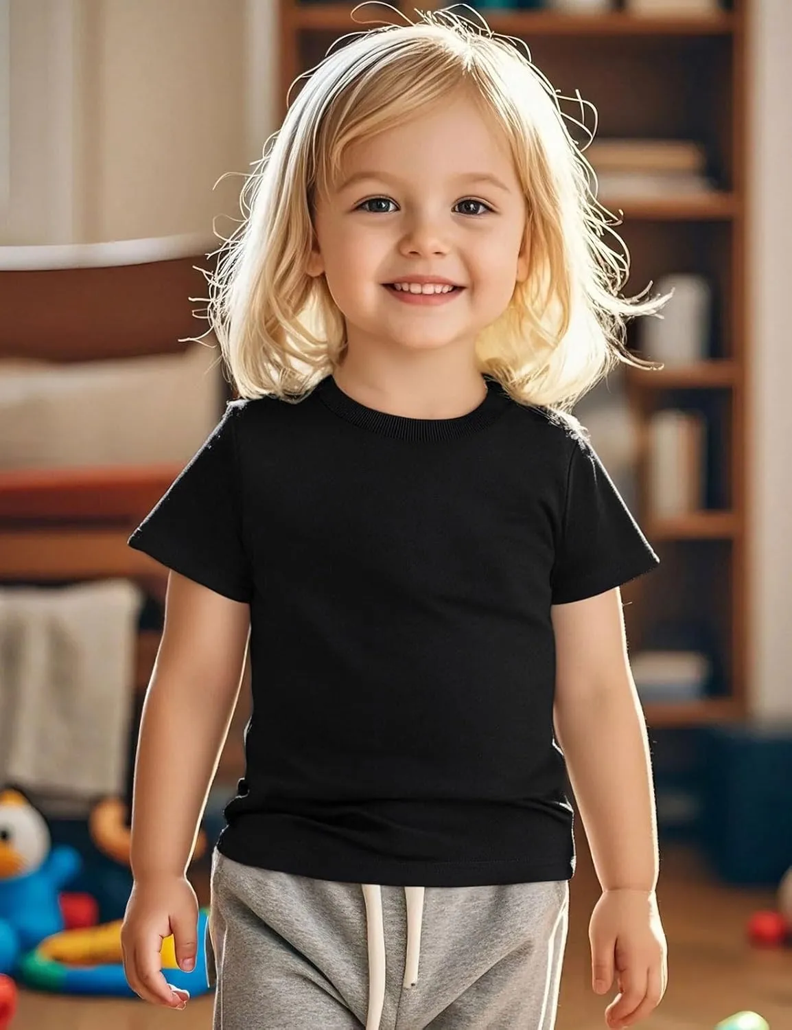 COSLAND Boys' 100% Cotton Heavyweight Short Sleeve Crewneck T Shirt