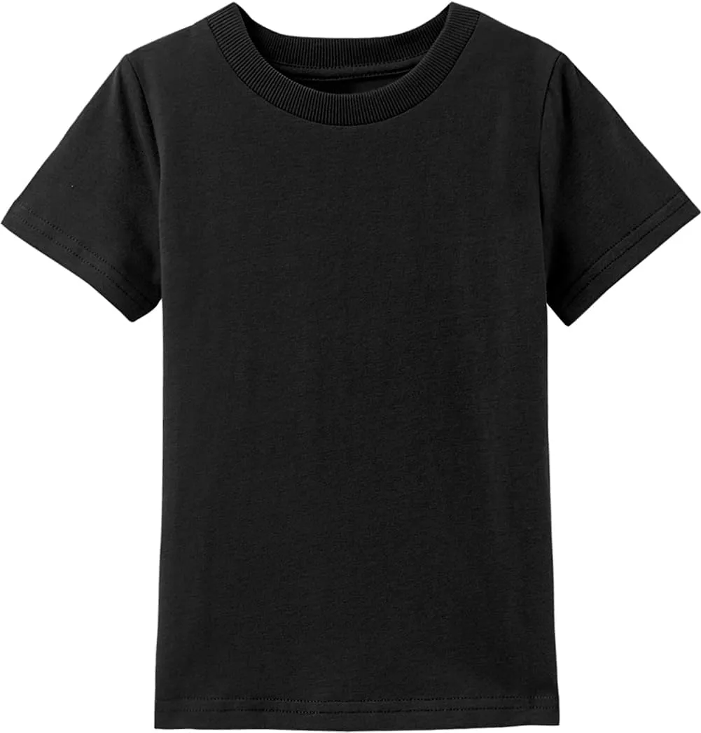 COSLAND Boys' 100% Cotton Heavyweight Short Sleeve Crewneck T Shirt