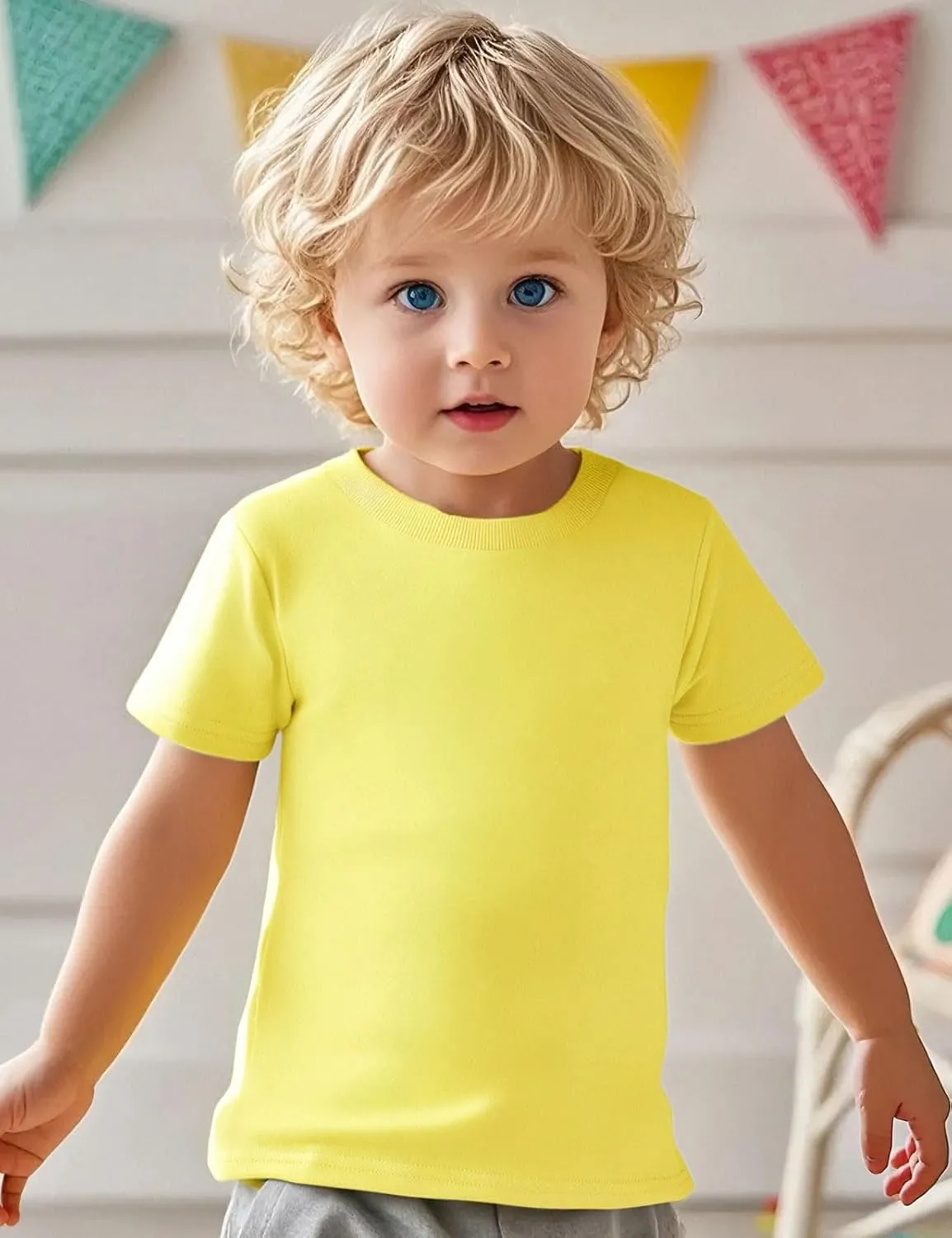 COSLAND Boys' 100% Cotton Heavyweight Short Sleeve Crewneck T Shirt