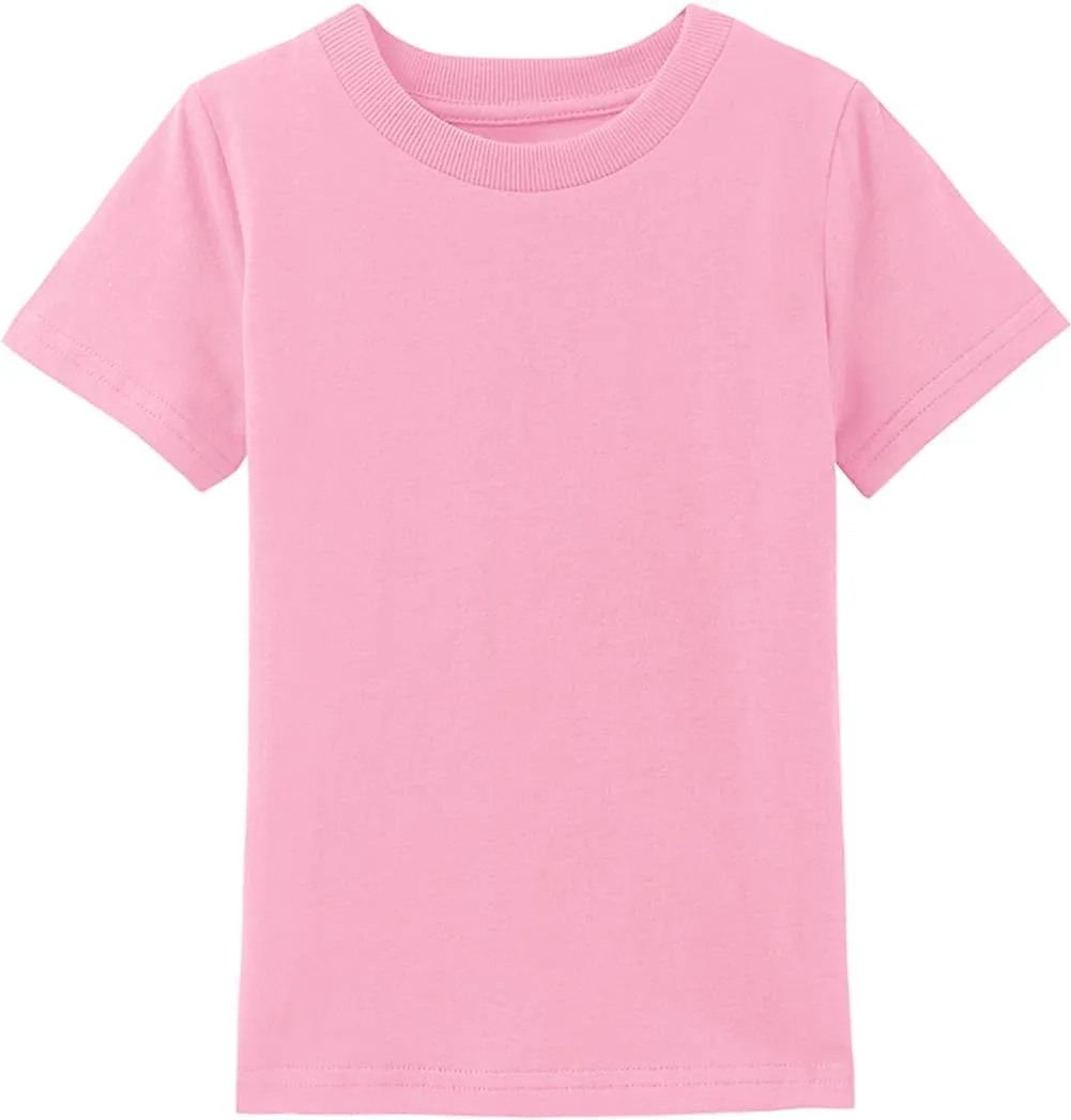 COSLAND Boys' 100% Cotton Heavyweight Short Sleeve Crewneck T Shirt