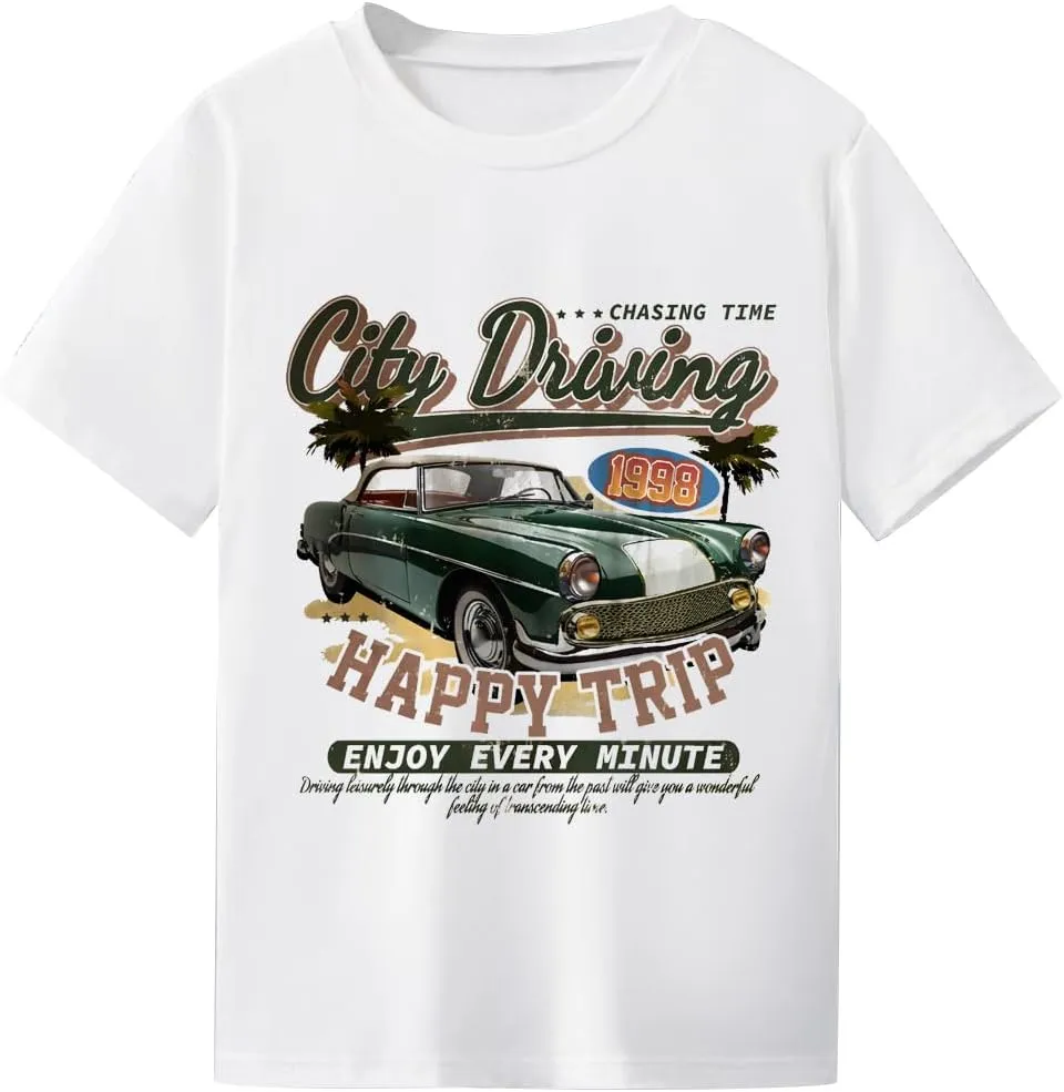 COZYEASE Boys' Graphic Tees Short Sleeve Crew Neck Casual Cool Shirts Summer T Shirts