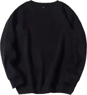 Crew Neck Sweatshirts Men Sports Solid Pullover Sweatshirt Long Sleeve Comfort Sweater Running Daily Sweatshirts