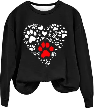 Crewneck Sweatshirts Women Casual Loose Fit Long Sleeve Love Printed Pullover Tops 2024 Fashion Graphic Fleece Clothes