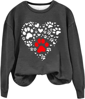 Crewneck Sweatshirts Women Casual Loose Fit Long Sleeve Love Printed Pullover Tops 2024 Fashion Graphic Fleece Clothes