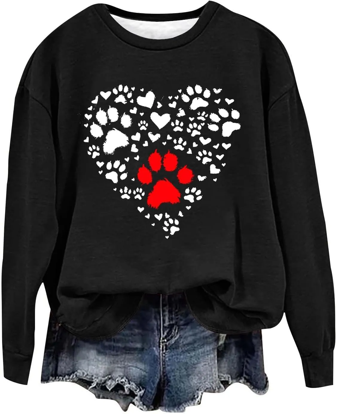 Crewneck Sweatshirts Women Casual Loose Fit Long Sleeve Love Printed Pullover Tops 2024 Fashion Graphic Fleece Clothes