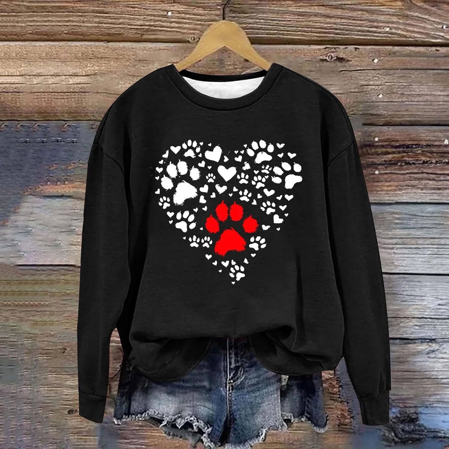 Crewneck Sweatshirts Women Casual Loose Fit Long Sleeve Love Printed Pullover Tops 2024 Fashion Graphic Fleece Clothes