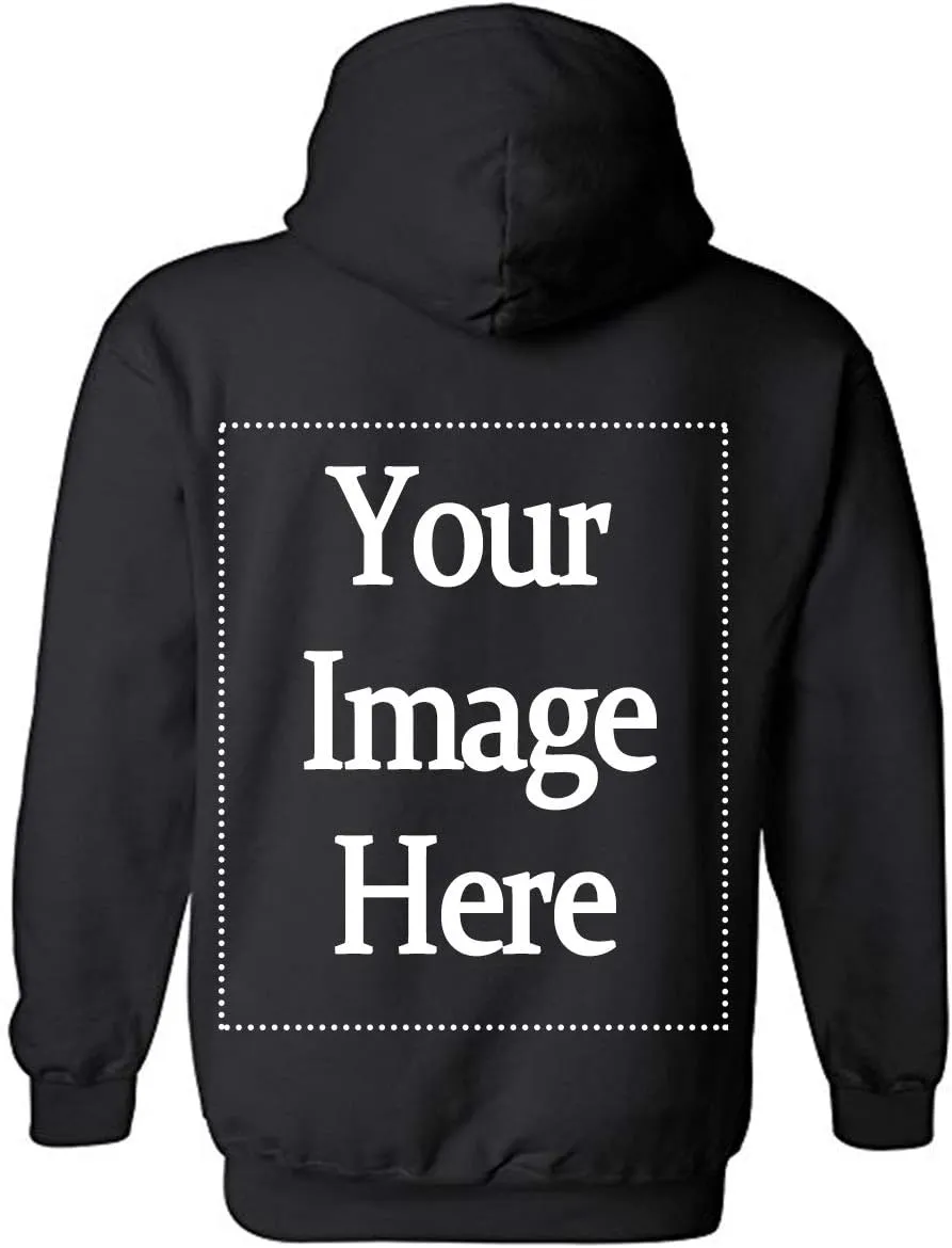 Custom Hoodie Sweatshirt Personalized Shirts-2 Side Design-Mens Hoodie