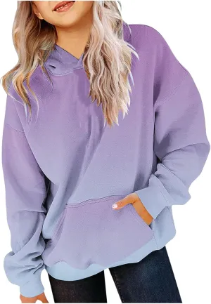 DDAPJ pyju Hoodies for Teen Girls Tie Dye Oversized Sweatshirt Long Sleeve Pocket Casual Pullover 2025 Spring Fashion Clothes