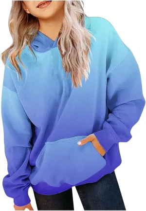 DDAPJ pyju Hoodies for Teen Girls Tie Dye Oversized Sweatshirt Long Sleeve Pocket Casual Pullover 2025 Spring Fashion Clothes