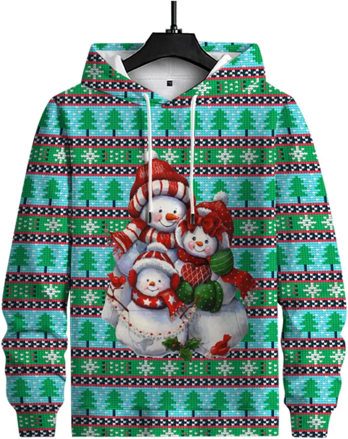 DuDubaby Merry Christmas Hoodie Men Christmas Vintage Print Autumn Winter Long Sleeve Hoodie Hoodie Top Sweater Hooded Jacket