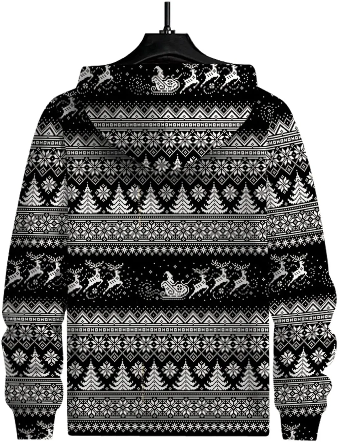 DuDubaby Ugly Christmas Hoodie Men Christmas Vintage Print Autumn Winter Long Sleeve Hoodie Hoodie Top Sweater Hooded Jacket