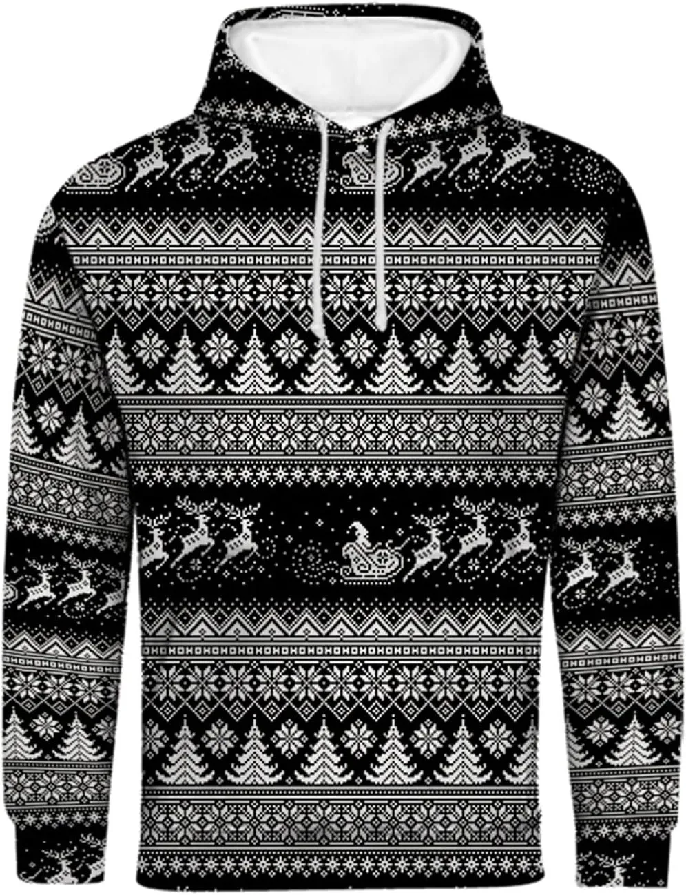 DuDubaby Ugly Christmas Hoodie Men Christmas Vintage Print Autumn Winter Long Sleeve Hoodie Hoodie Top Sweater Hooded Jacket