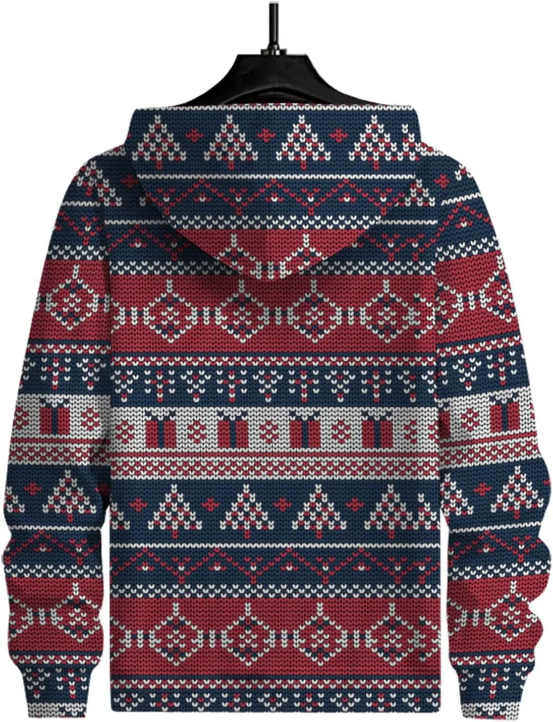 DuDubaby Ugly Christmas Hoodie Men Christmas Vintage Print Autumn Winter Long Sleeve Hoodie Hoodie Top Sweater Hooded Jacket