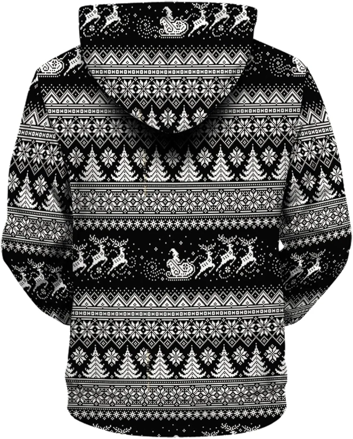 DuDubaby Ugly Christmas Hoodie Men Christmas Vintage Print Autumn Winter Long Sleeve Hoodie Hoodie Top Sweater Hooded Jacket