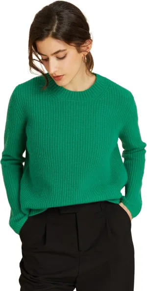 EURKEA Women's Cashmere Blend Crewneck Sweater, Long Sleeve Pullover, Tops for Women, Gifts Ready