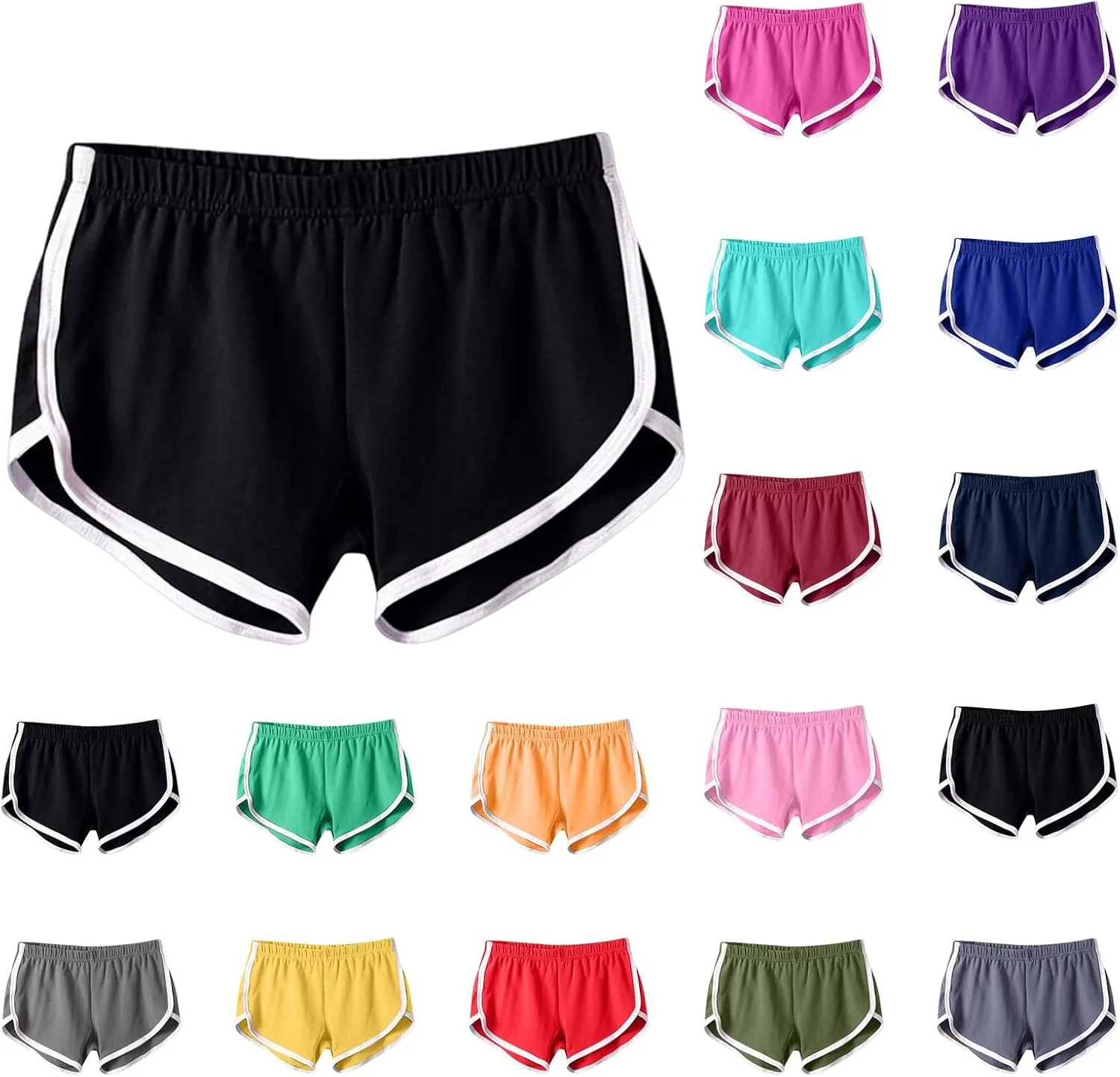 FlekmanArt Women's Running Shorts Elastic High Waisted Shorts Pocket Sporty Workout Skirt Quick Dry Athletic Skirt Pants