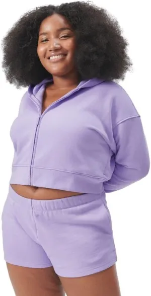 Florence By Mills Women's Cozy Crush Cropped Zip-up Hoodie