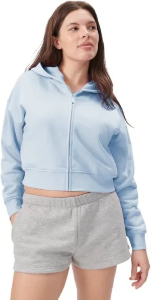 Florence By Mills Women's Cozy Crush Cropped Zip-up Hoodie