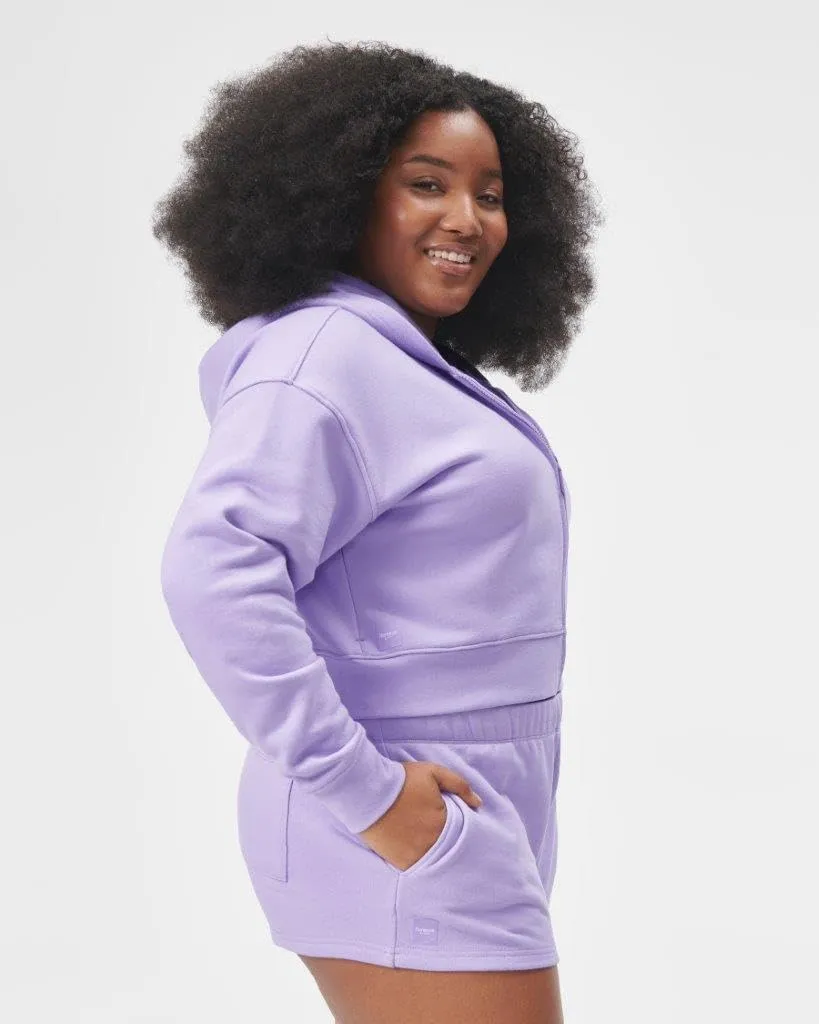 Florence By Mills Women's Cozy Crush Cropped Zip-up Hoodie