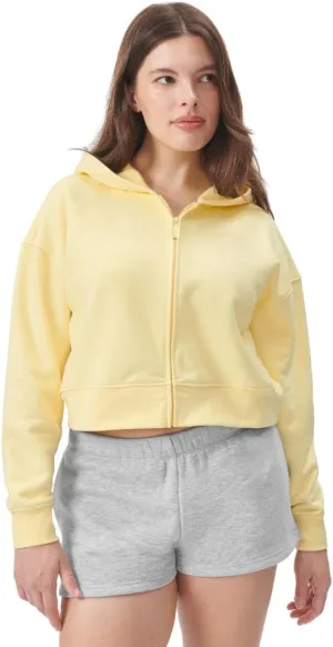 Florence By Mills Women's Cozy Crush Cropped Zip-up Hoodie