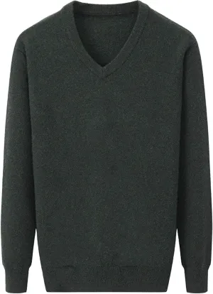 Flygo Men's Cashmere V Neck Sweater