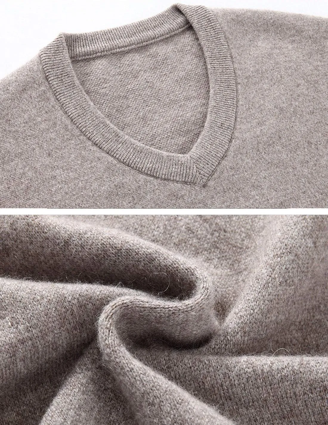Flygo Men's Cashmere V Neck Sweater