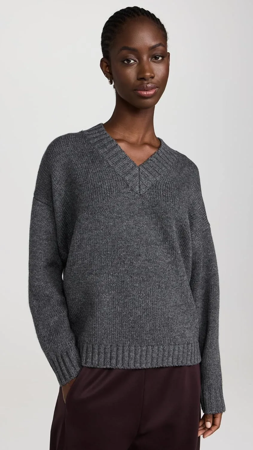 FRAME Women's Chunky V Neck Sweater