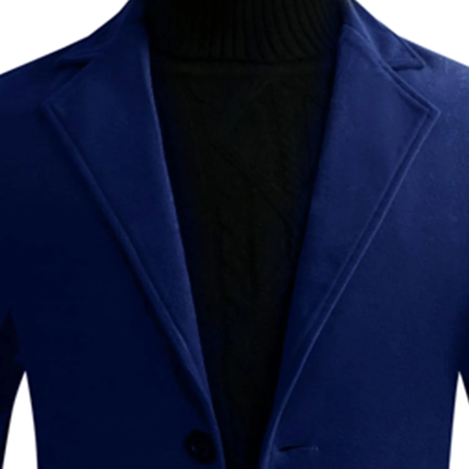French Woolen Coat For Men's,Mens Business Solid Down Jacket Trench Topcoat Breasted Slim Fit Lapel Winter Overcoat