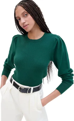 GAP Women's Puffed Sleeve Crewneck Sweater