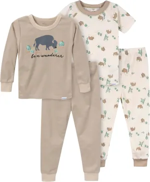 Gerber Baby Boys' Toddler Snug Fit 4-Piece Pajama Set