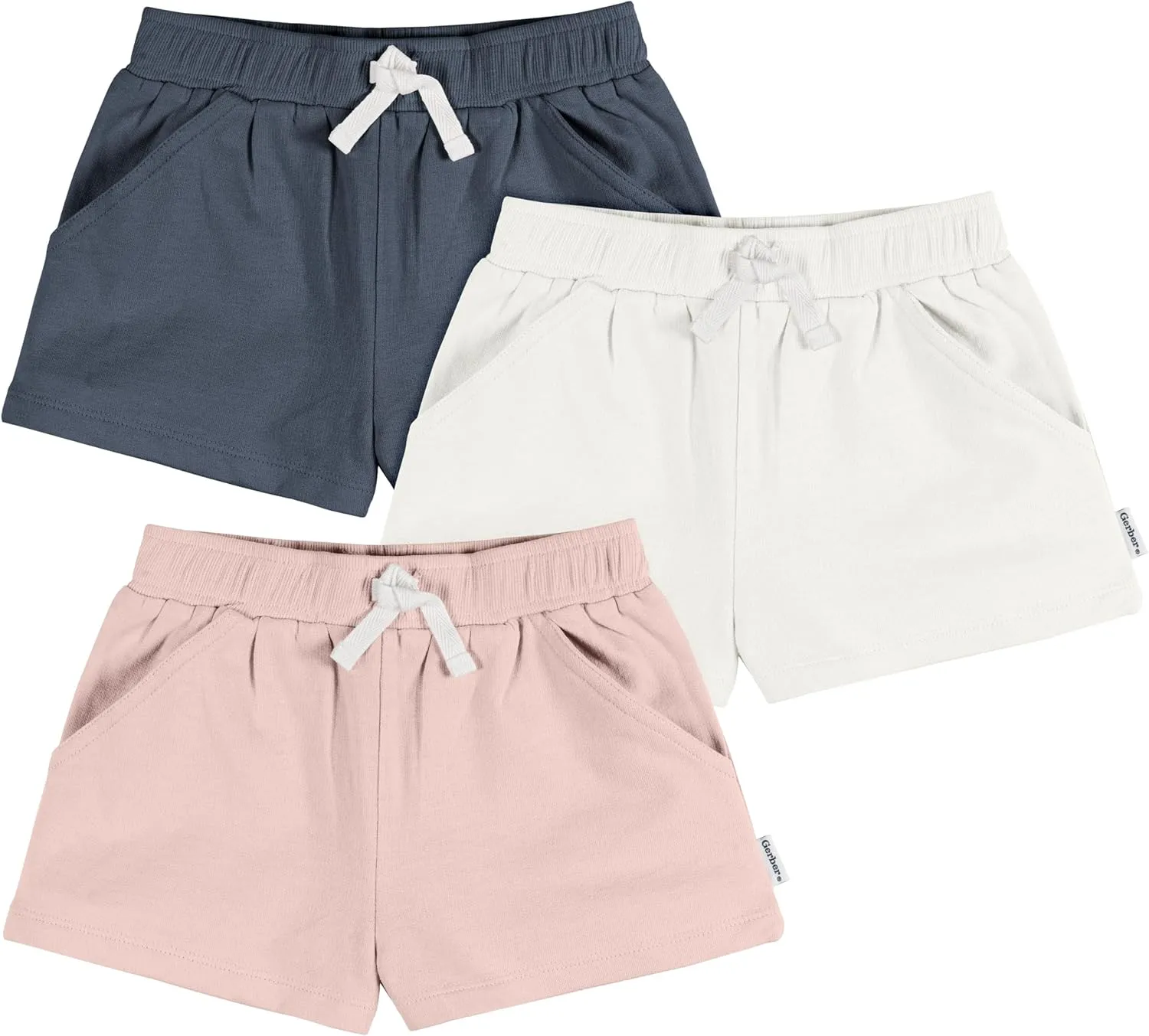 Gerber Baby Girls' 3-Pack Knit Shorts