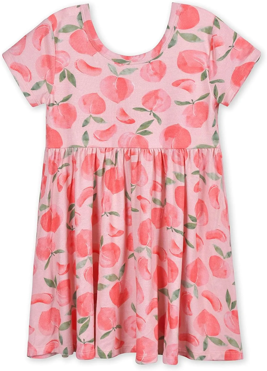 Gerber Baby Girls' Toddler Buttery-Soft Short Sleeve Twirl Dress with Viscose Made with Eucalyptus