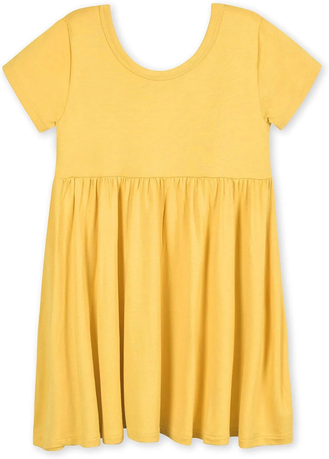 Gerber Baby Girls' Toddler Buttery-Soft Short Sleeve Twirl Dress with Viscose Made with Eucalyptus