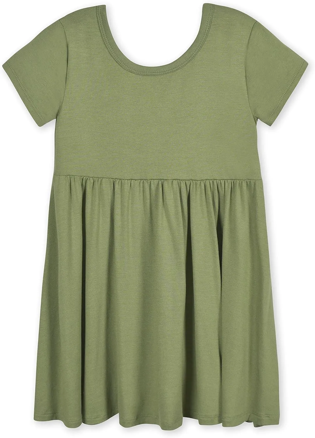 Gerber Baby Girls' Toddler Buttery-Soft Short Sleeve Twirl Dress with Viscose Made with Eucalyptus