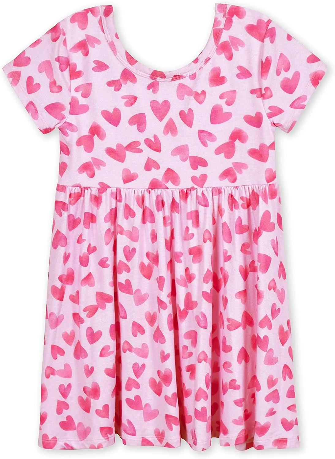 Gerber Baby Girls' Toddler Buttery-Soft Short Sleeve Twirl Dress with Viscose Made with Eucalyptus