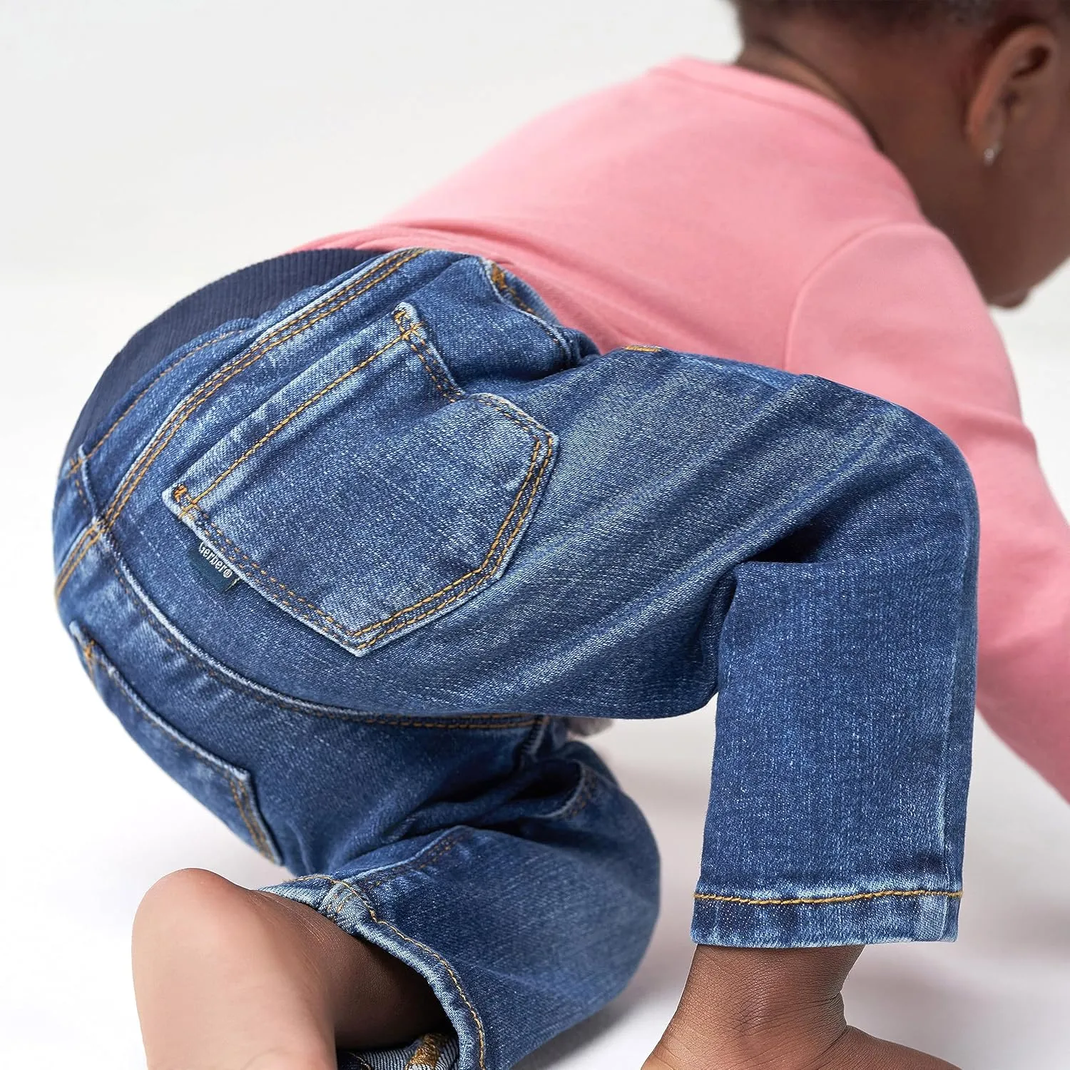 Gerber Baby Toddler Rib Waist Stretch Denim Skinny Jeans