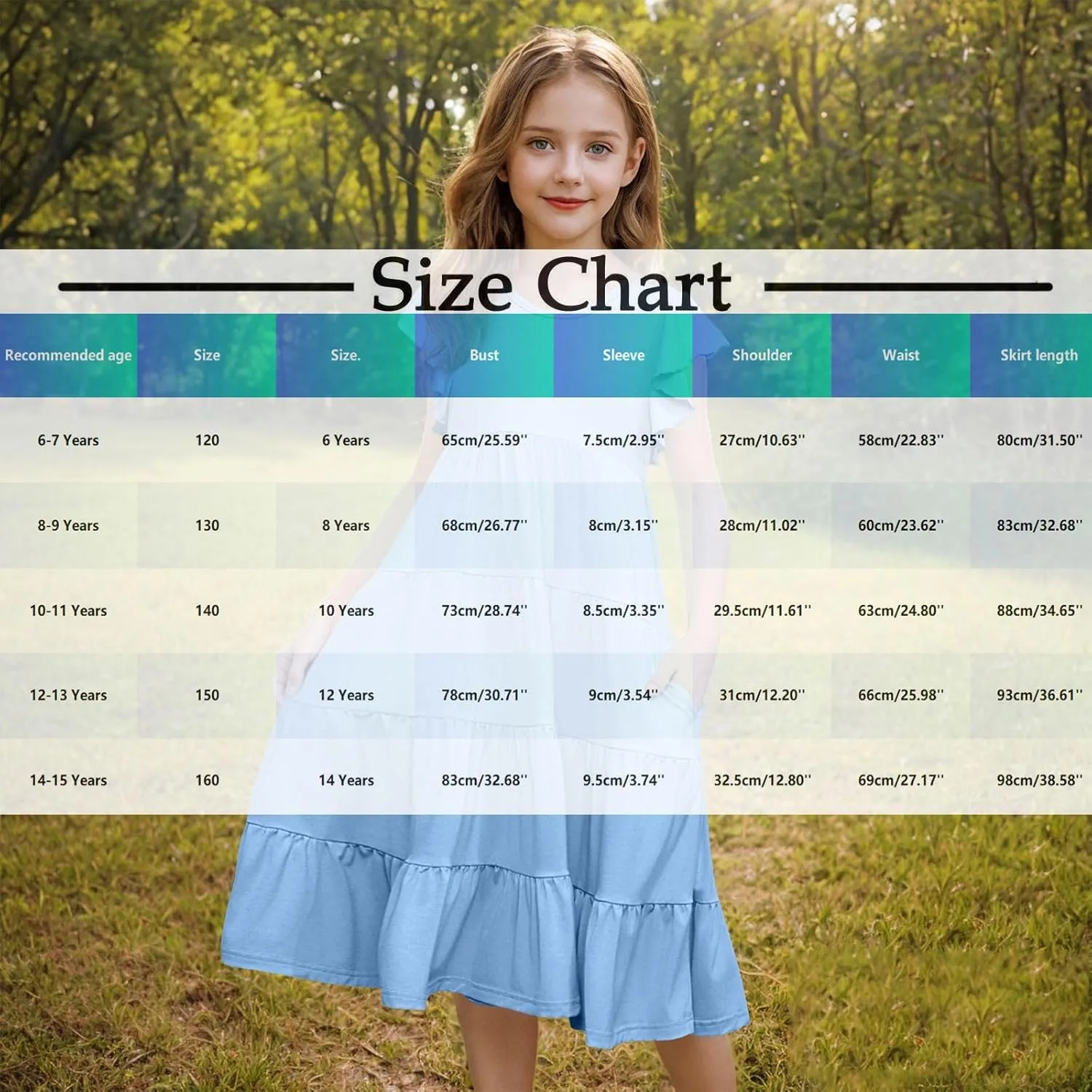 Girl's 2025 Summer Dress Smocked Flutter Sleeve a Line Sundresses Swing Casual Party Dresses