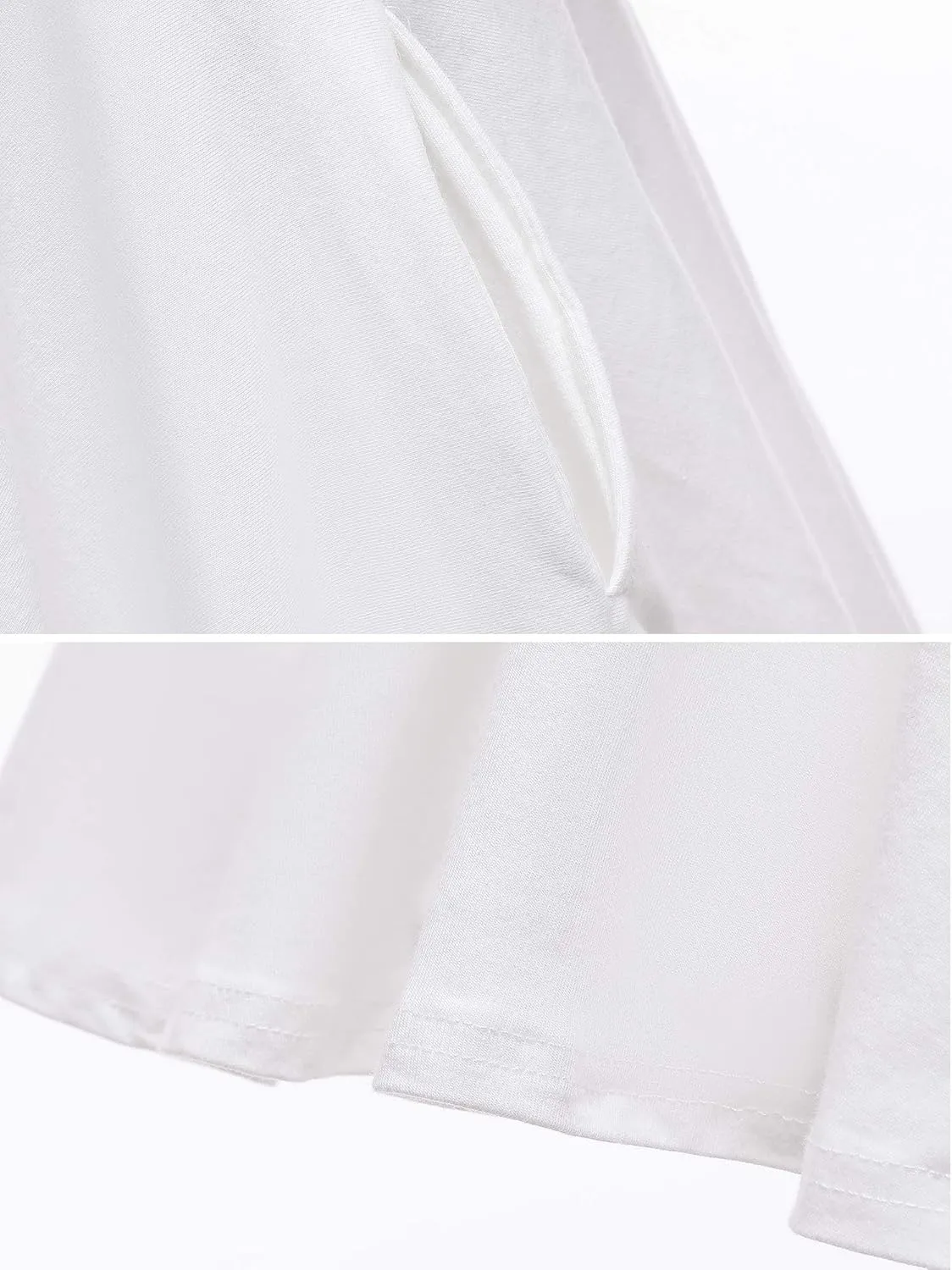 Girls Dresses Short Sleeve Solid Color Skater Casual Twirly Dress with Pockets