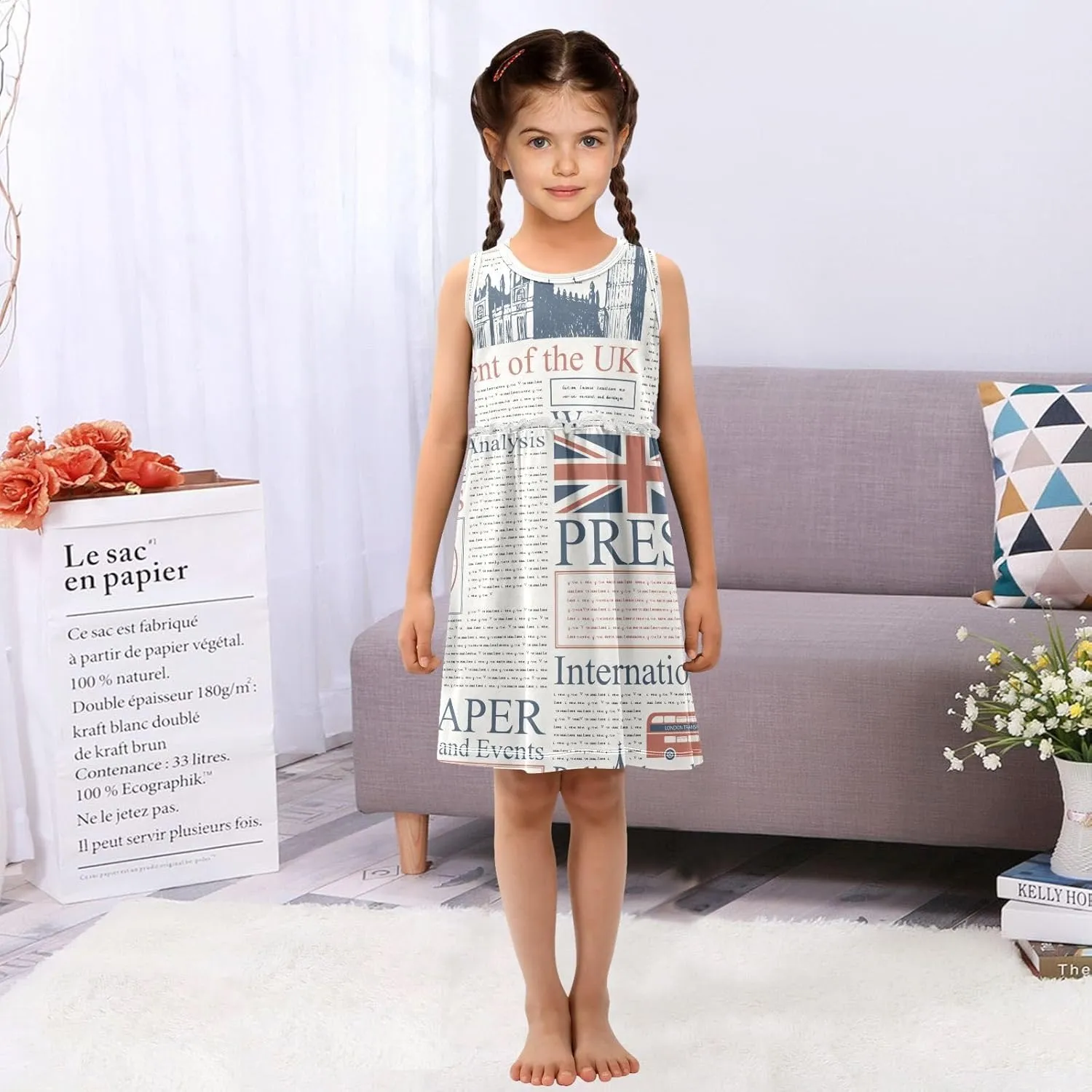 Girls' Dresses Toddler Summer Dress Sleeveless Dresses for Girls Cotton Sundress 2-8Y