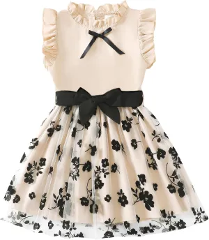 Girls Flower Dresses Fairy Tutu Party Spring Summer Sun Tulle Dress Sleeveless 2t-7t Little Girl Clothes