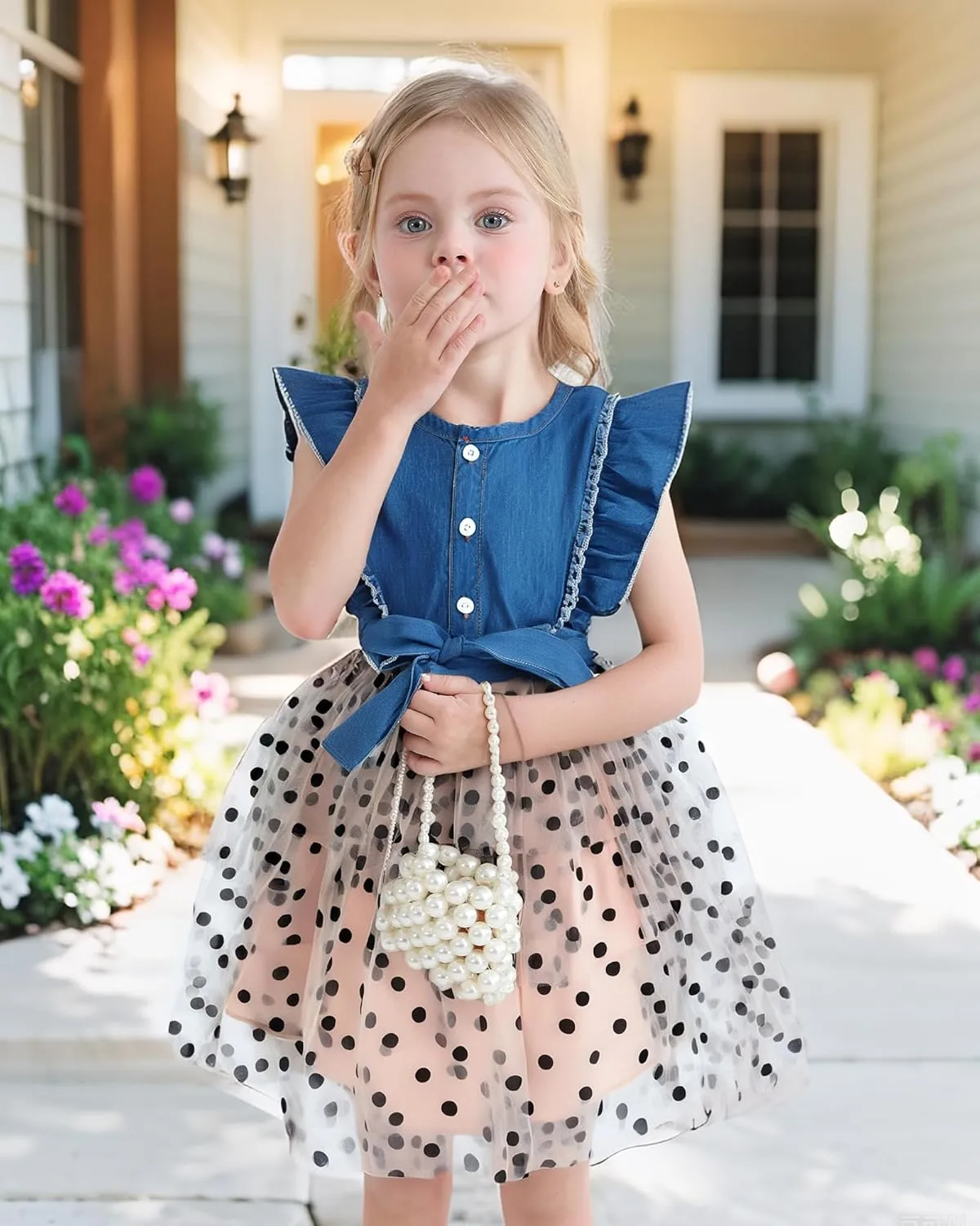 Girls Flower Dresses Fairy Tutu Party Spring Summer Sun Tulle Dress Sleeveless 2t-7t Little Girl Clothes