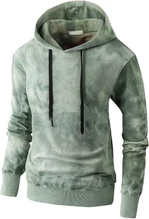 GOFULY Men'S Sweatshirts Tall Fashion Fall Tie Dye Hoodies Pullover Long Sleeve 2024 Winter Drawstring Shirts With Pockets