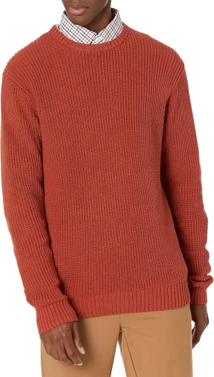 Goodthreads Men's Soft Cotton Rib Stitch Crewneck Sweater