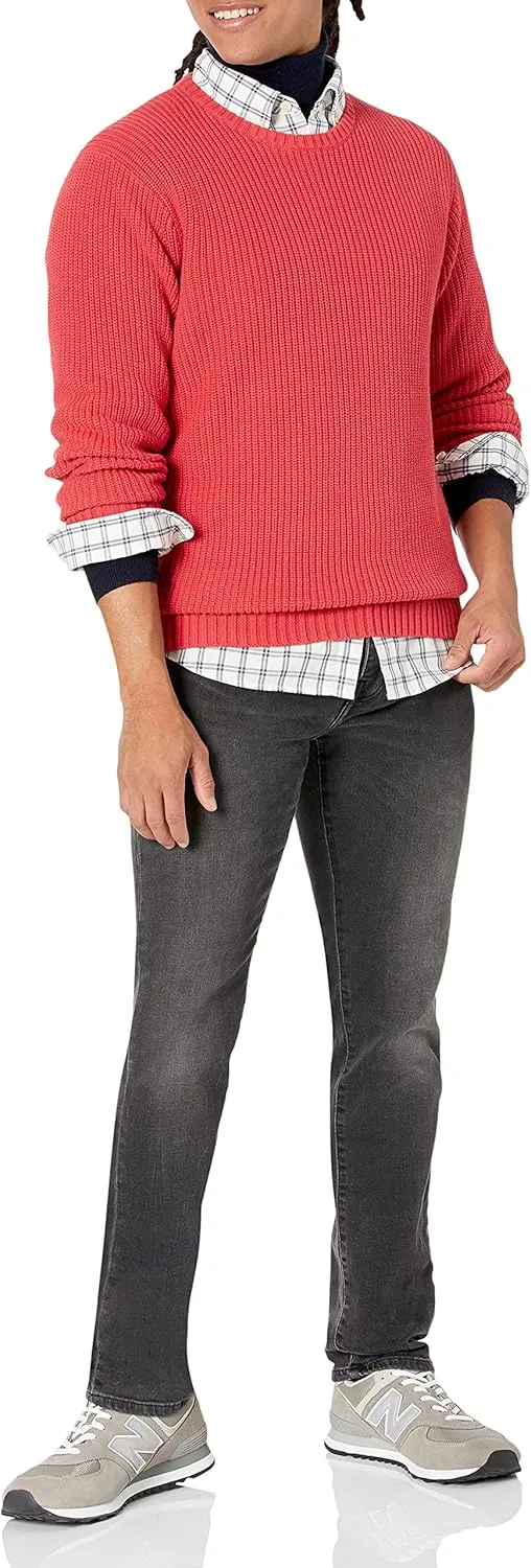 Goodthreads Men's Soft Cotton Rib Stitch Crewneck Sweater