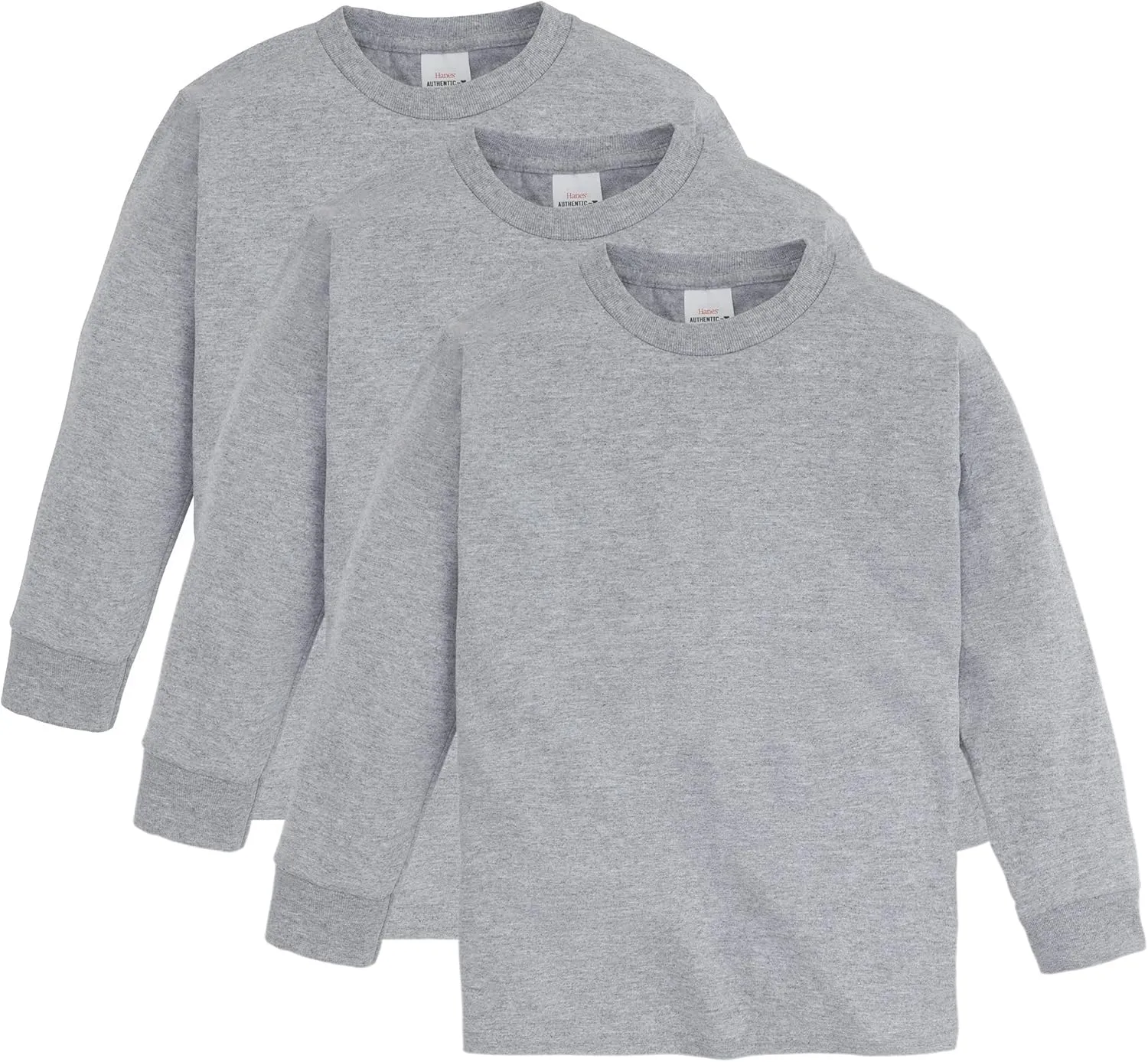Hanes Boys ComfortSoft Long-Sleeve T-Shirt Pack, Cotton Tees for Boys, 3-Pack