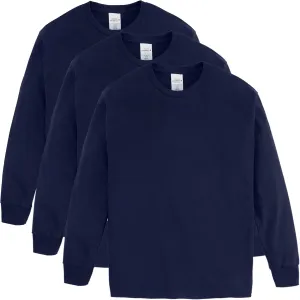 Hanes Boys ComfortSoft Long-Sleeve T-Shirt Pack, Cotton Tees for Boys, 3-Pack